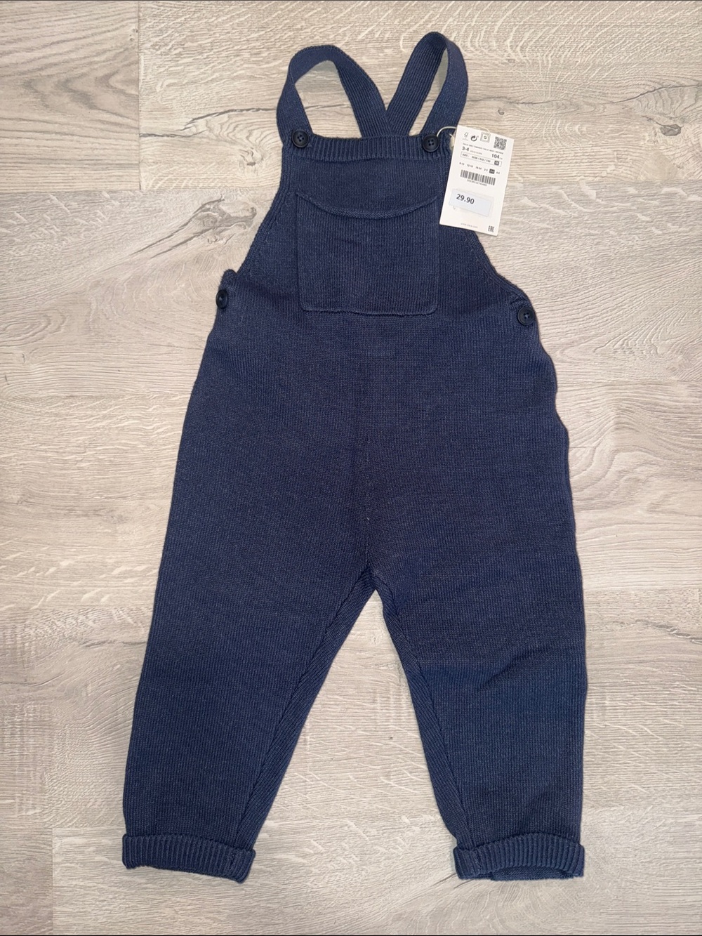 Zara Navy Knit Overalls for Kids